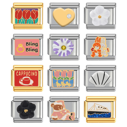 Italian Module Bracelet DIY Stainless Steel 9MM Women's Casual Fashion Detachable Free Matching Cross-border Supply