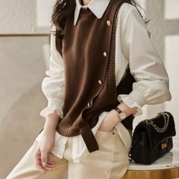 Chaleco de las mujeres 2020 nuevo chaleco de principios de primavera de punto de diseño suelto sentido chaleco suéter chaleco sin mangas de moda ropa exterior
