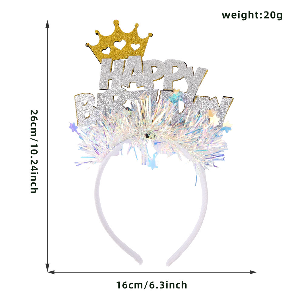 Cumpleaños de la corona para adultos niños cumpleaños de fiesta decoración de cabeza HAPPY BIRTHDAY letra cabeza de cabeza