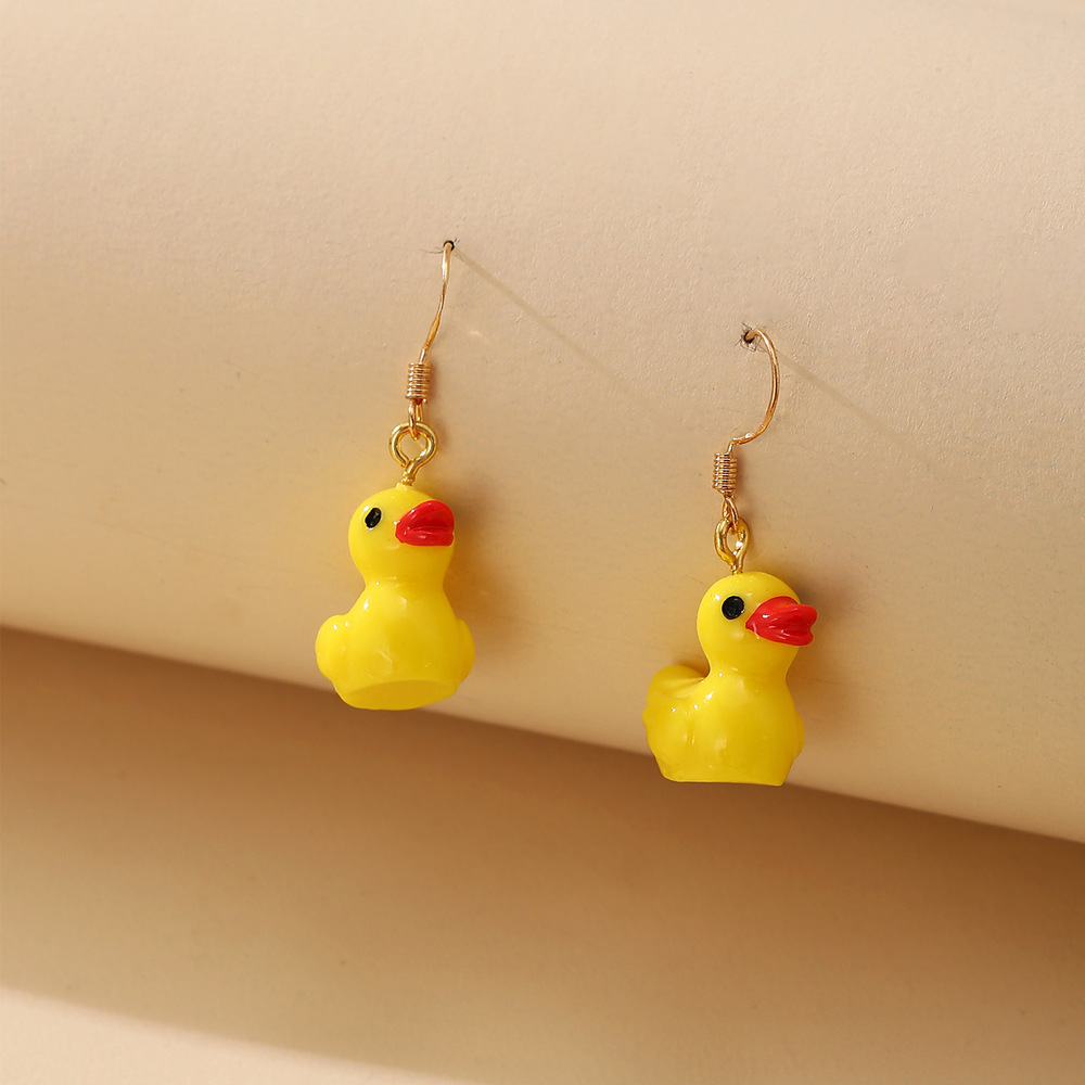 Little Yellow Duck Cute Cartoon Earrings display picture 3