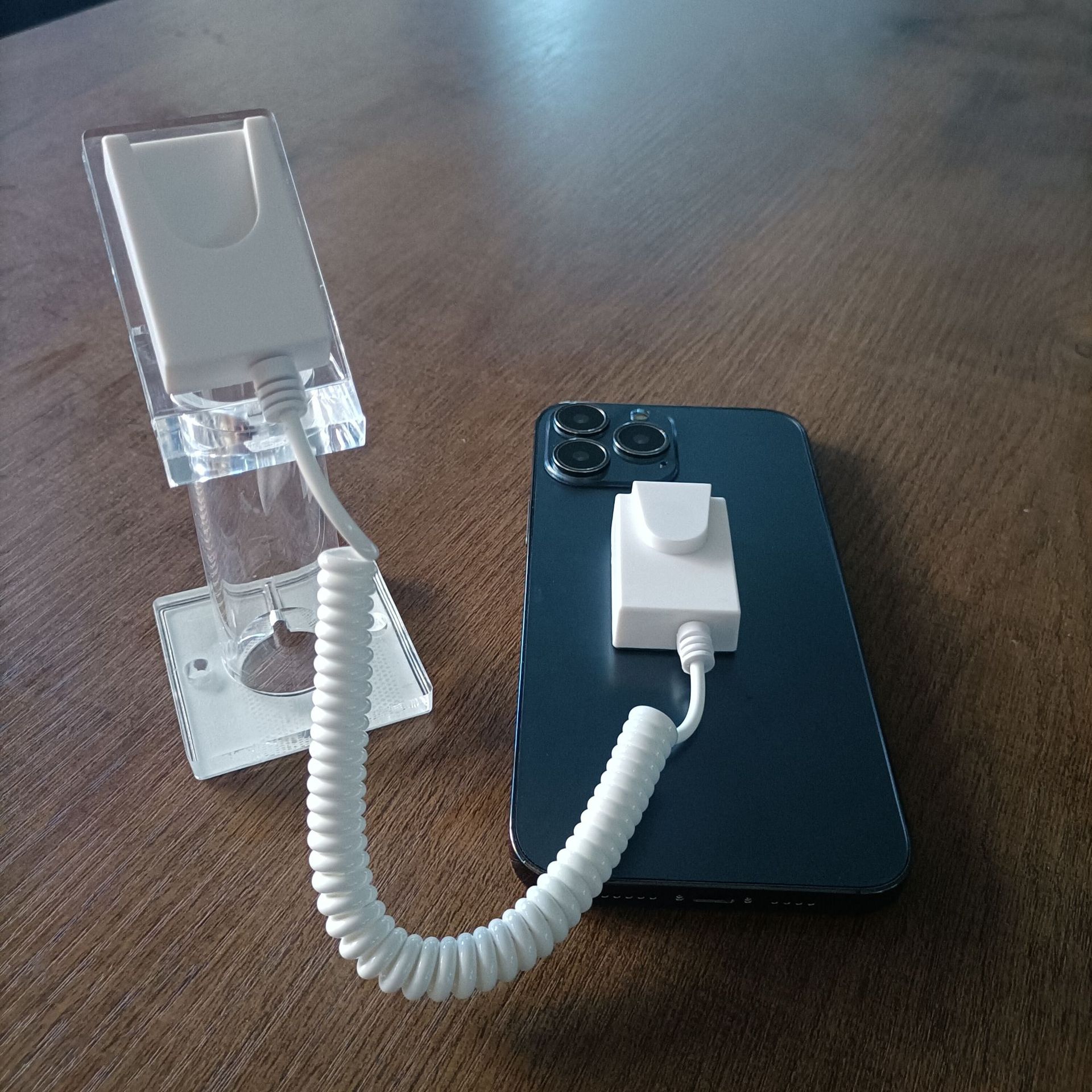 手机防盗支架防盗链桌面亚克力底座水晶支架锁防盗展示支架热销