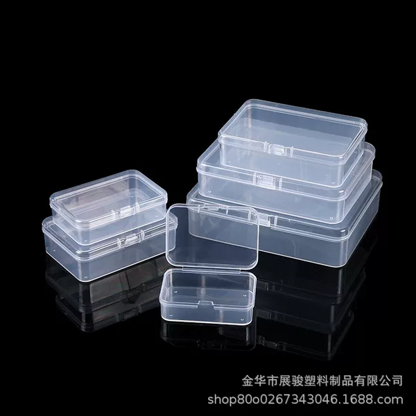 PP high transparent plastic box rectangular square flip conjoined packaging goo card storage box small box wholesale