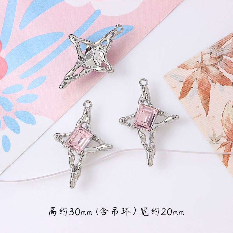甘いクールなギャルの十字の星の双穴の合金のペンダントdiyの手作りのアクセサリのブレスレットのネックレスの部品の材料のペンダント|undefined
