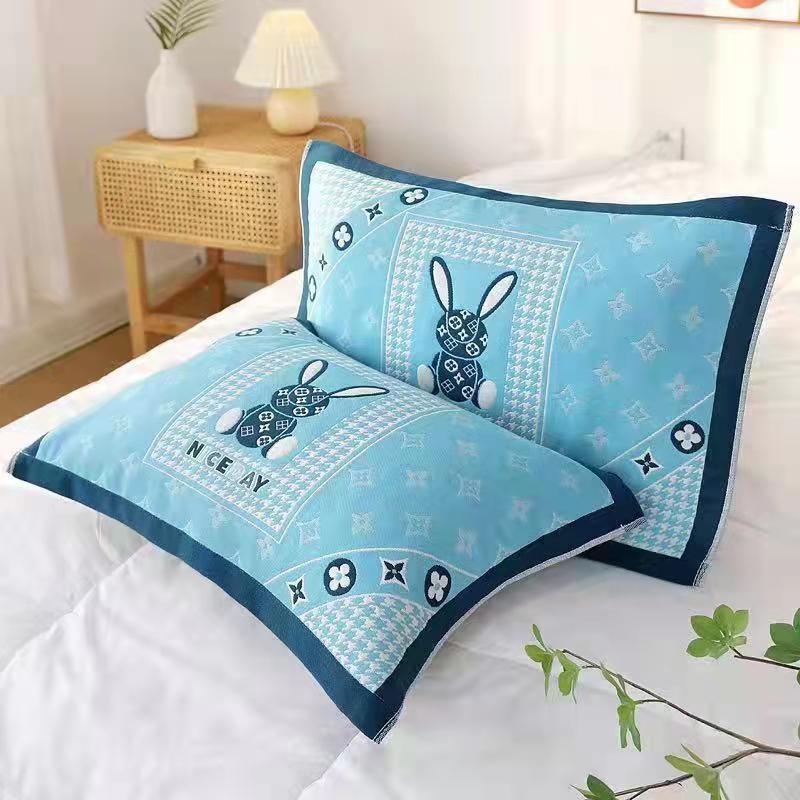 兒童枕巾45*65八層棉紗布枕巾隔油隔汙居家日用卡通枕頭巾批發