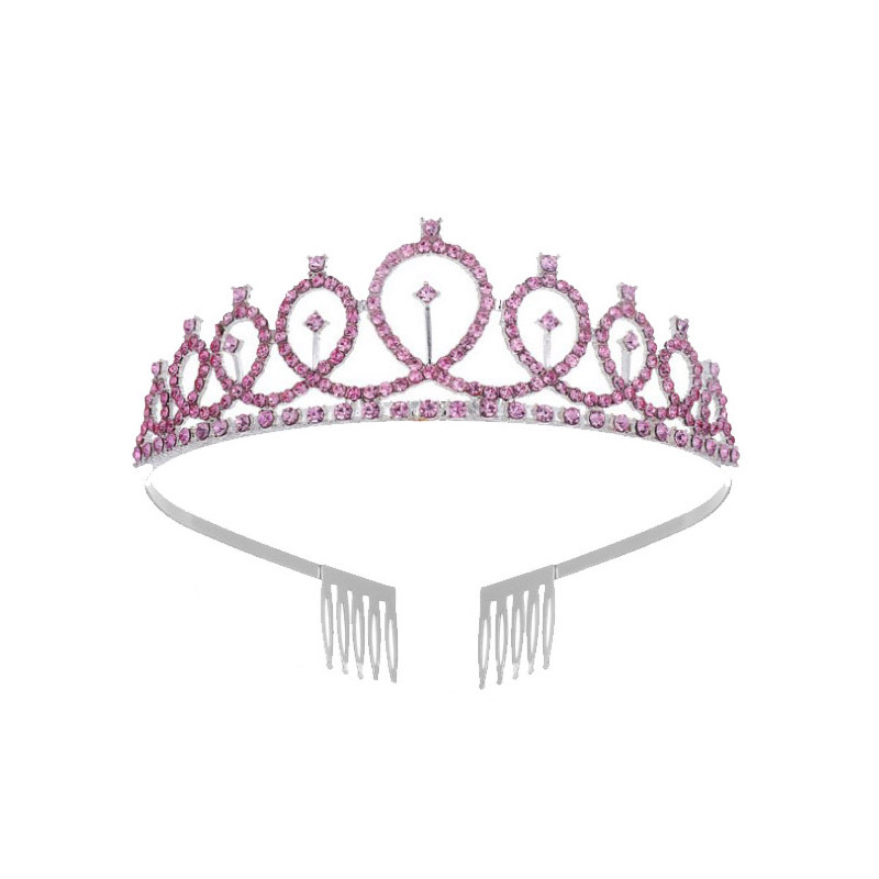 Set di cinture per galateo con corona da festa in oro rosa, fascia per capelli da principessa, fascia per capelli da compleanno europea e americana di grande vendita_voghion.com