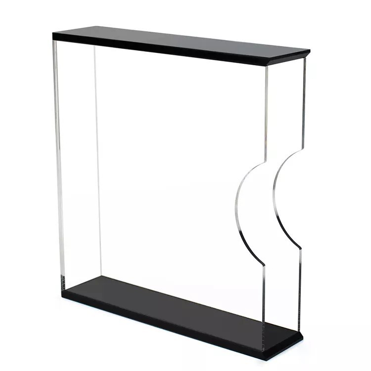 定制亚克力水晶透明黑色收纳箱便携式展示盒多格多层陈列书架