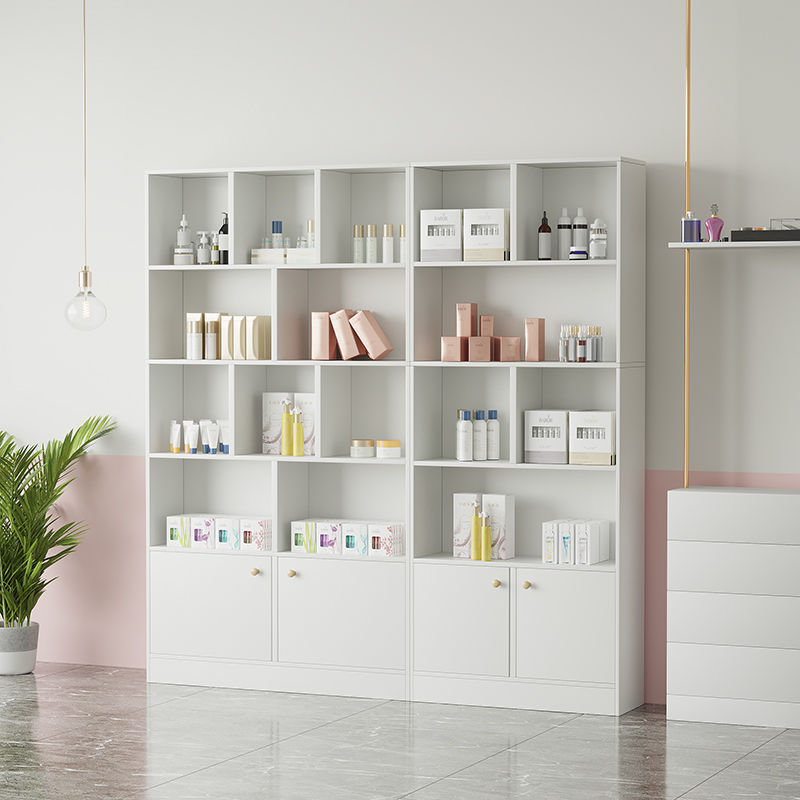 化妆品展示柜简约美容院产品陈列柜货架美甲理发店展柜母婴店货柜