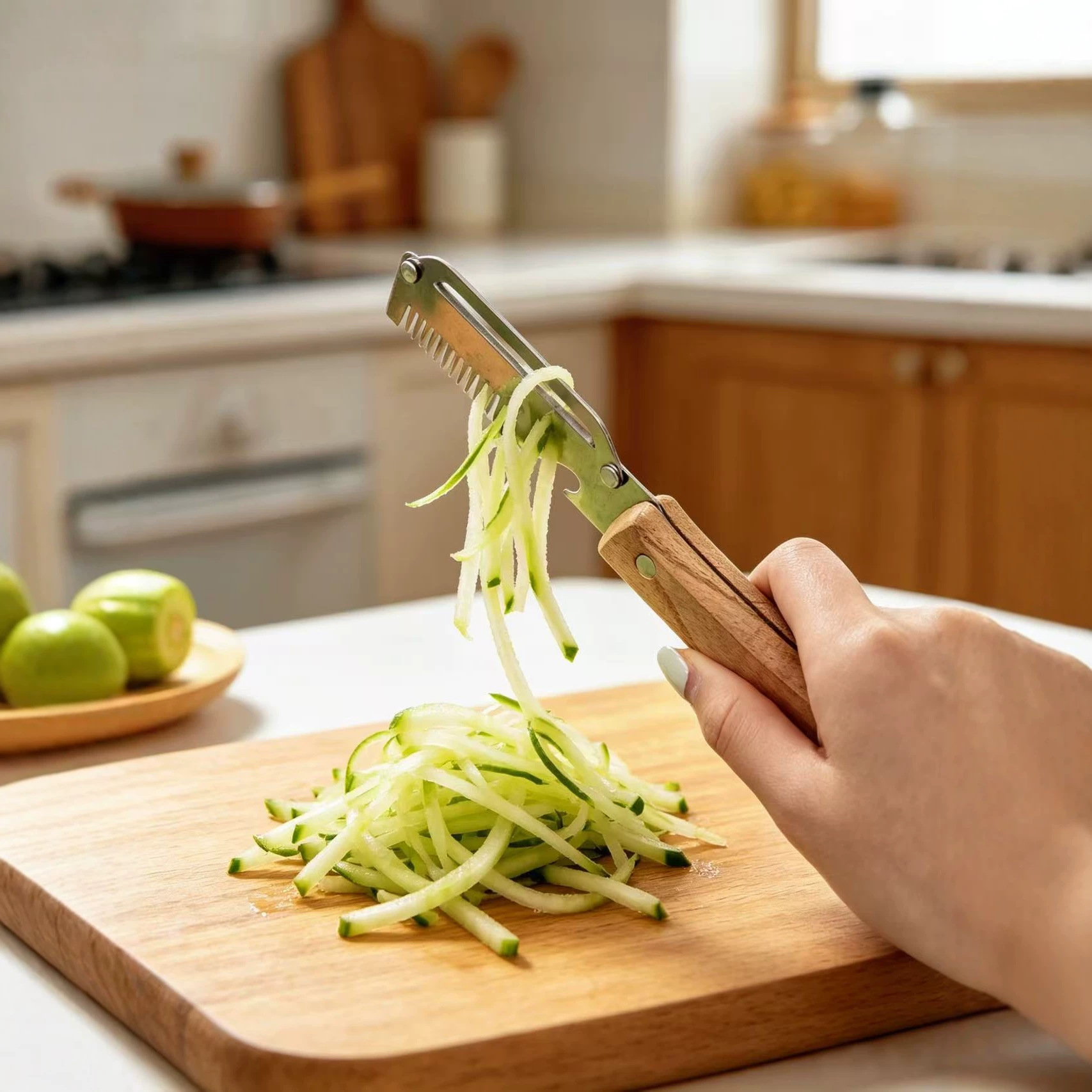 Cocina multifuncional cebolla cortada artefacto de madera mango de cuchillo abre botellas frutas cortadas verduras 2 - en - 1 casero