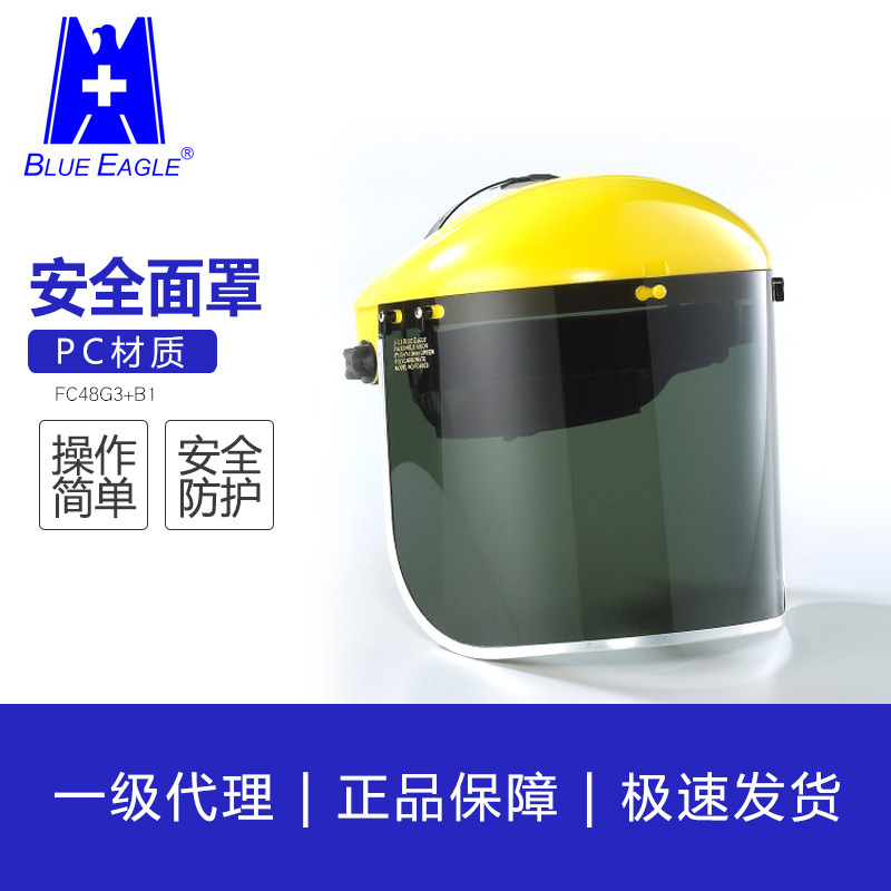 蓝鹰 铝边包覆加强 FC48G3+B1组合 抗紫外线安全面罩防护护眼