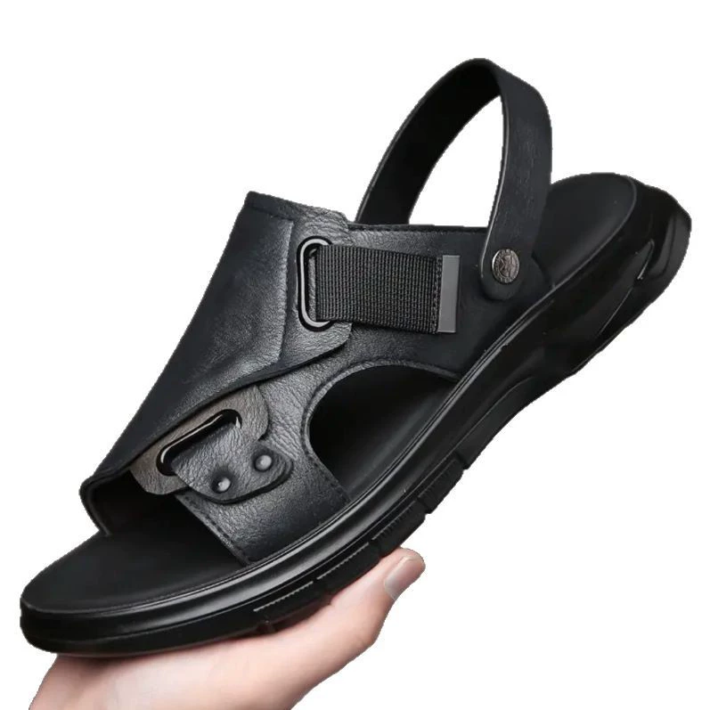Производители внешней торговли, прямые продажи, новые поставки, сандалии на два сезона, повседневная летняя мягкая кожаная обувь на мягкой подошве, верхняя одежда, мужская обувь, пляжная обувь