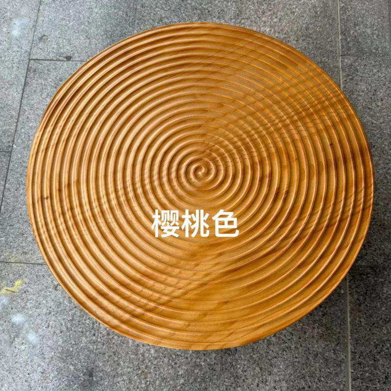 Cronología creativa nórdica mesa de centro de madera maciza apartamento pequeño casa de familia troncos de estilo japonés mesa baja redonda casa sala de estar retro