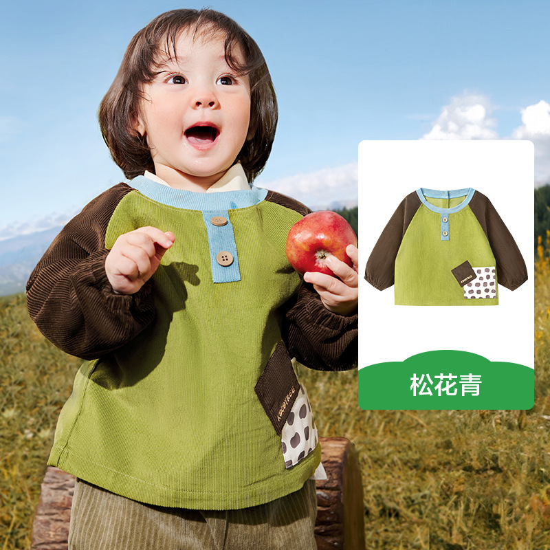 KK árbol algodón impermeable bebés comidas bacon anti-desgaste delantal de los niños tela de terciopelo abrigo de jardín de infantes bolsillo de comida antisucia