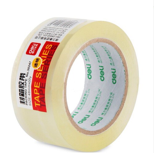 Deli 30247 packing tape 48mm*60y transparent sealing glue express sealing tape office supplies wholesale