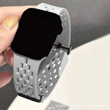 适用于小米/三星/华为S4Sport手表表表带网孔透气硅胶纯色表带腕