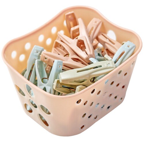 30 packs of strong windproof clothespins for underwear, small clothespins with baskets, household plastic sheets, clothespins for clothes