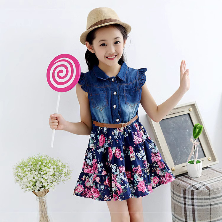 2025 summer new style girls medium and large version denim big…