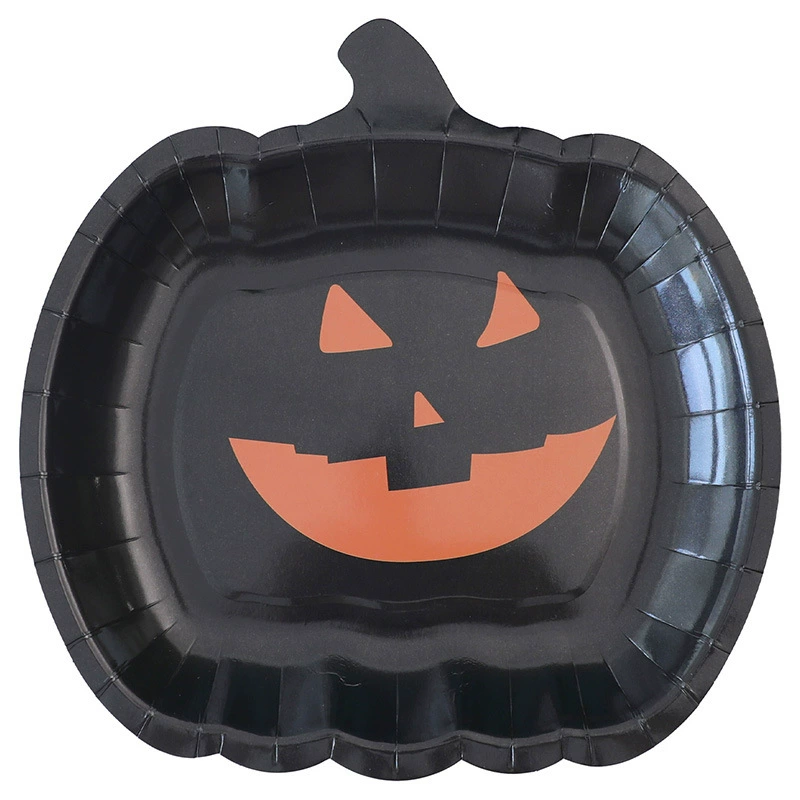 2024 новый Halloween украшение призрак вечеринка тыква призрак лицо бумажная тарелка для стола одноразовые посуды для сервировки