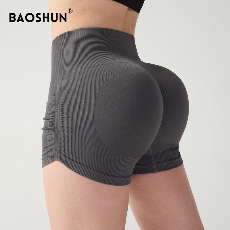 Cross-border Pleated High Waist Hip-lifting Yoga Pants Short Women's Breathable Fitness Slimming Summer Outdoor Running Cycling Shorts