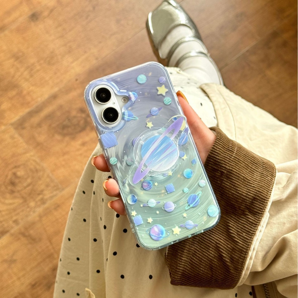 Dream Gradiente Vortex Planet para iPhone15/16 Funda para teléfono móvil 14Pro Pareja 16ProMax Soporte 13