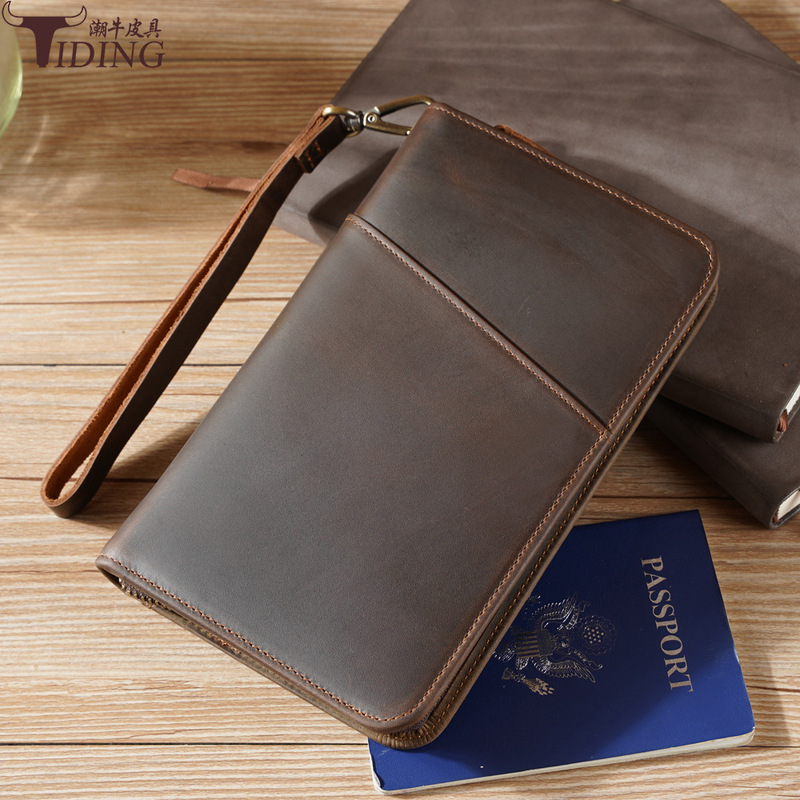 Special Price Clearance European and American Cross-border Crazy Horse Leather RFID Antimeproof Leather ID Bag Wallet Wrist Band Passband Bag Special Price Clearance European and American Cross-border Crazy Horse Leather RFID Antimeproof Leather ID Bag Wallet Wrist Band Passband Bag