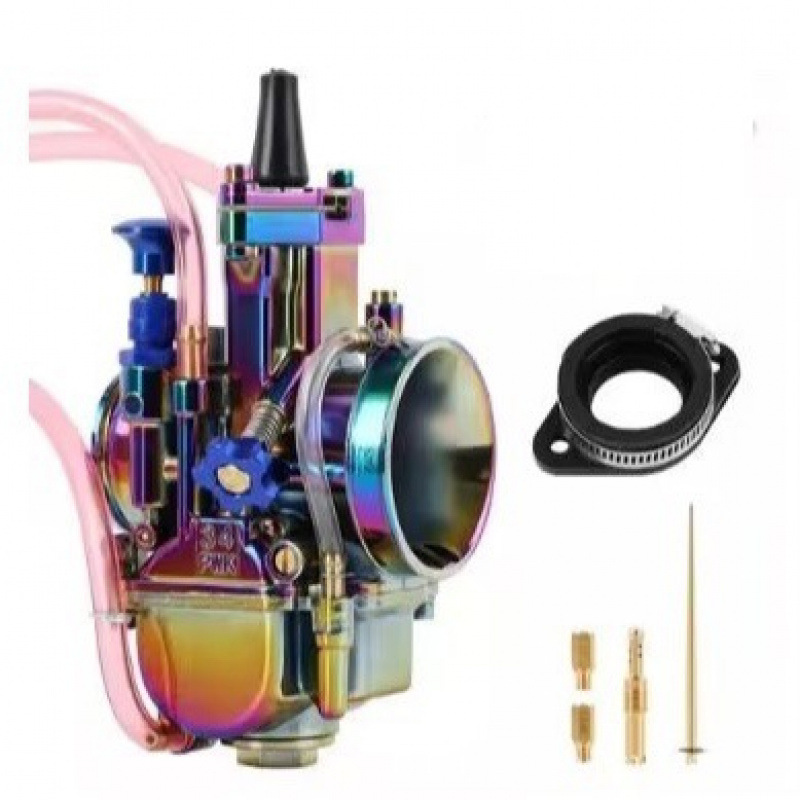 墨西哥美客多热销产品：摩托车改装化油器 PWK34 镀彩色