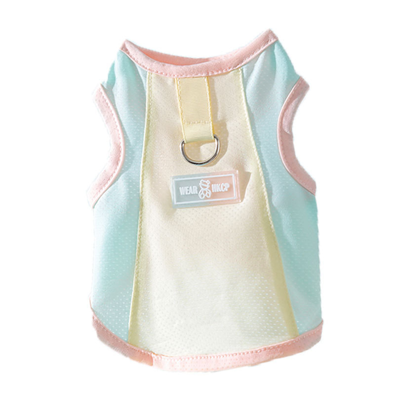 Macaron de verano transfronterizo, malla de mariposa pequeña, protector solar, chaleco de tracción fresco y transpirable, ropa para perros pequeños y medianos