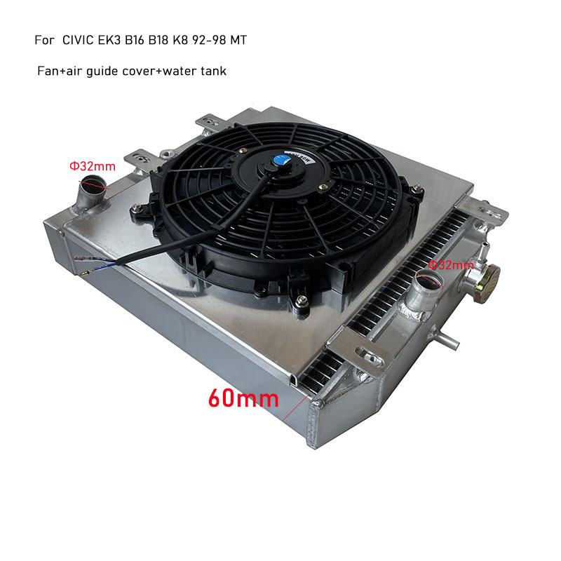 Cross-Border Premium Car Radiator Three-Row Thickened Water Tank Silicone Water Pipe for Honda Civic Ek3 92-98