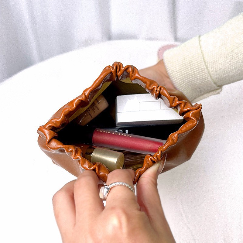 Bolsa de maquillaje de moda coreana llave lápiz labial bolsa de almacenamiento de bala cerrada automáticamente bolsa de almacenamiento de bala bolsa de cambio portátil