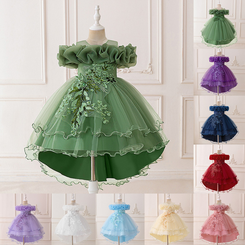 Amazon Children's Dress Flower Girl Wedding Dress Trailing Girl Catwalk Mesh Princess Dress One-Shoulder Swallowtail Evening Dress Amazon Children's Dress Flower Girl Wedding Dress Trailing Girl Catwalk Mesh Princess Dress One-Shoulder Swallowtail Evening Dress