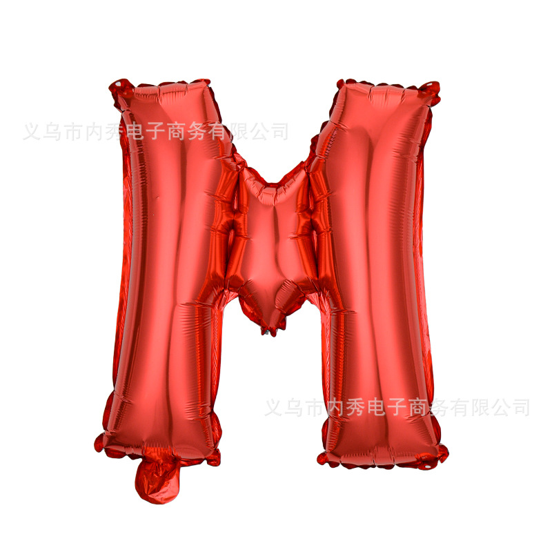 Estilo americano Delgado 16 pulgadas inglés carta globo pequeño tamaño A- Z cumpleaños boda habitación decoración aluminio película globo al por mayor