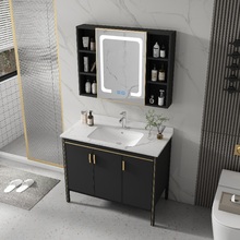 G3YN加厚轻奢智能太空铝落地式浴室柜洗手盆柜组合卫生间洗脸盆洗