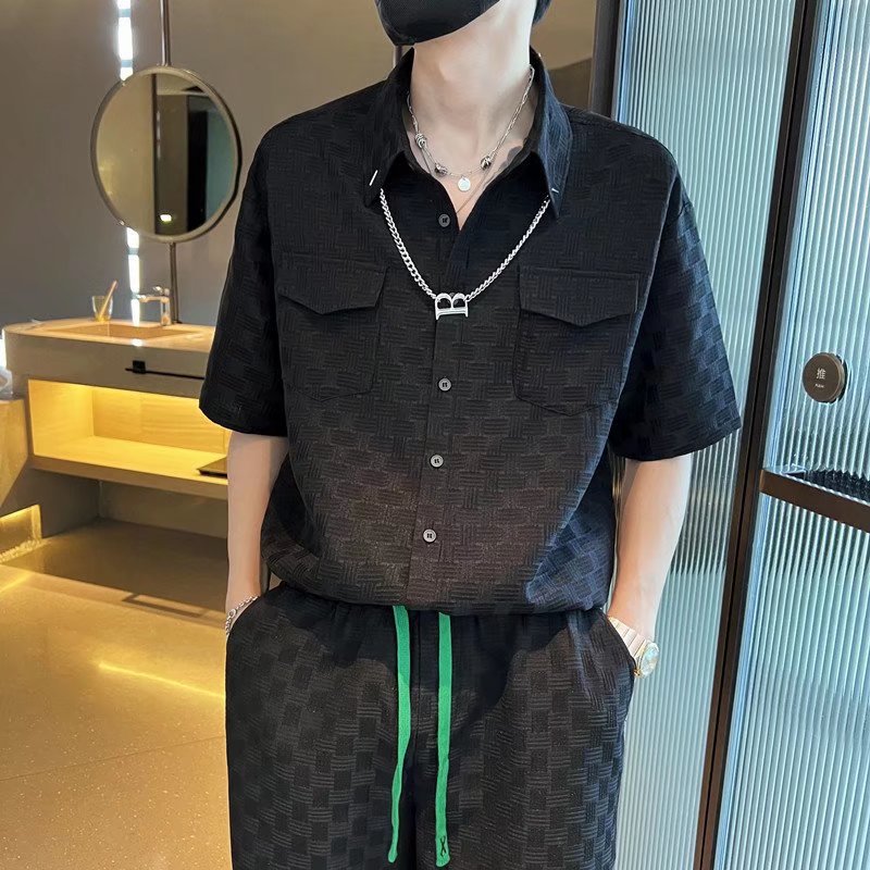 Traje de camiseta de verano para hombres, pantalones cortos de manga corta deportivos casuales de marca de moda, traje de dos piezas para hombres de moda con un conjunto de ropa, guapo