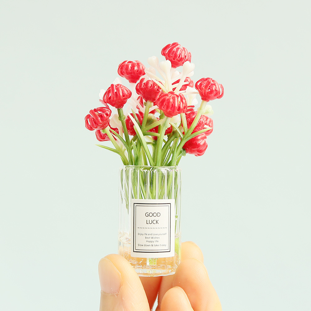 [Actualización] 6 puntos 8 OB11 bJD BLYTHE casa de muñecas mini miniatura modelo accesorios jarrón jazmín