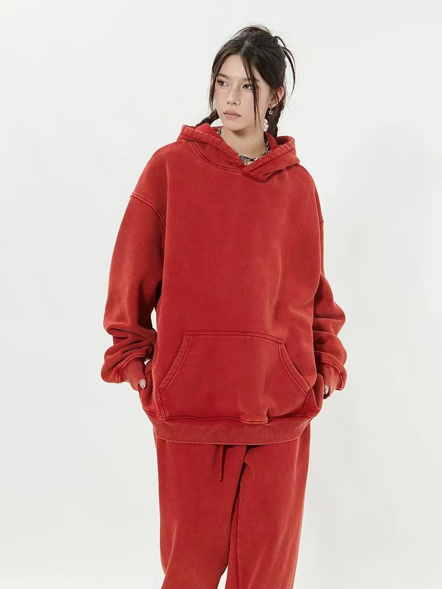 Explosiones transfronterizas de ropa de hombre pesada lavada con agua y camisa con capuz de terciopelo, chaqueta de moda masculina, chaqueta de adolescente