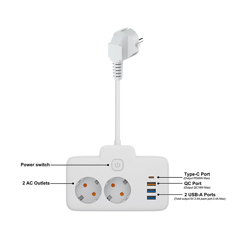 Conector de carga rápida USB / PD20W para Alemania Francia Holanda Noruega Polonia Bélgica