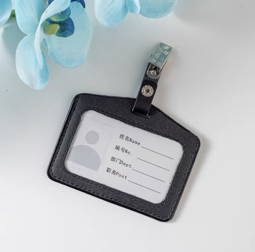 가로 가죽 블랙 단면 + 가죽 클립