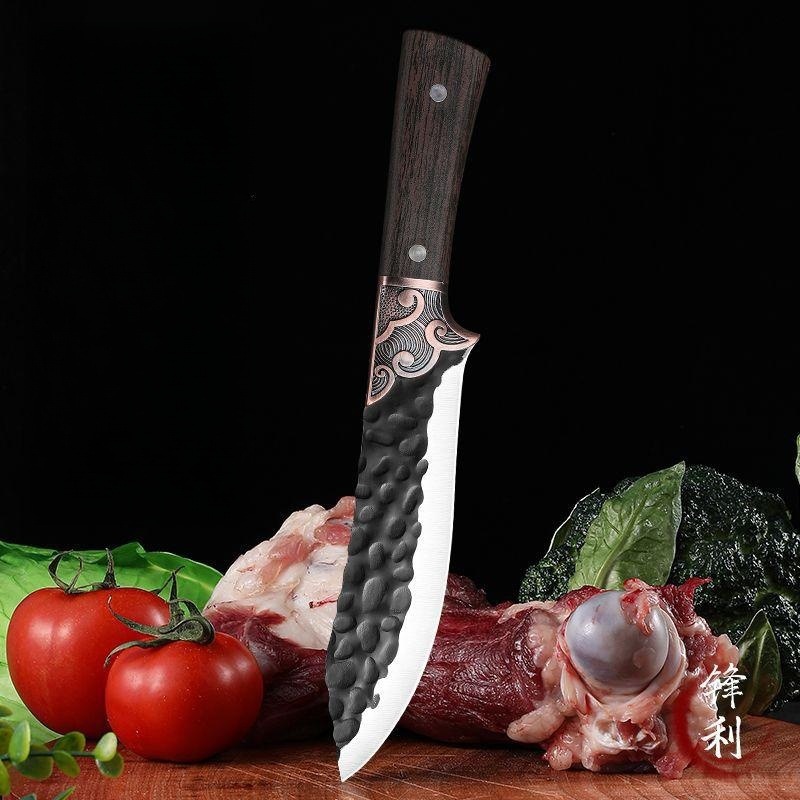 Inventario al por mayor de acero inoxidable corte de verduras forjando herramientas conjuntos de tres piezas cuchillo de corte de carne cuchillo de corte de hueso conjunto