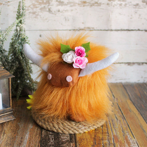 Amazon Scottish Highland Cow Doll Long Haired Cow Toy Doll Decoration Party Props Farmhouse Style Decoration