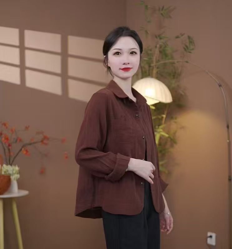 一件代发直播爆款2025秋季新款时尚纯色宽松显瘦百搭减龄长袖外套|undefined