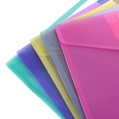 Transparent plastic file bag A4 student office PP document bag Velcro stationery test storage bag folder