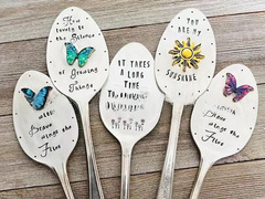 跨境新款 Creative decorative fork 聖誕金屬創意花盆裝飾掛件