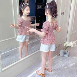 女童夏季套装2023新款韩版儿童洋气两件套短袖小女孩时髦衣服夏天