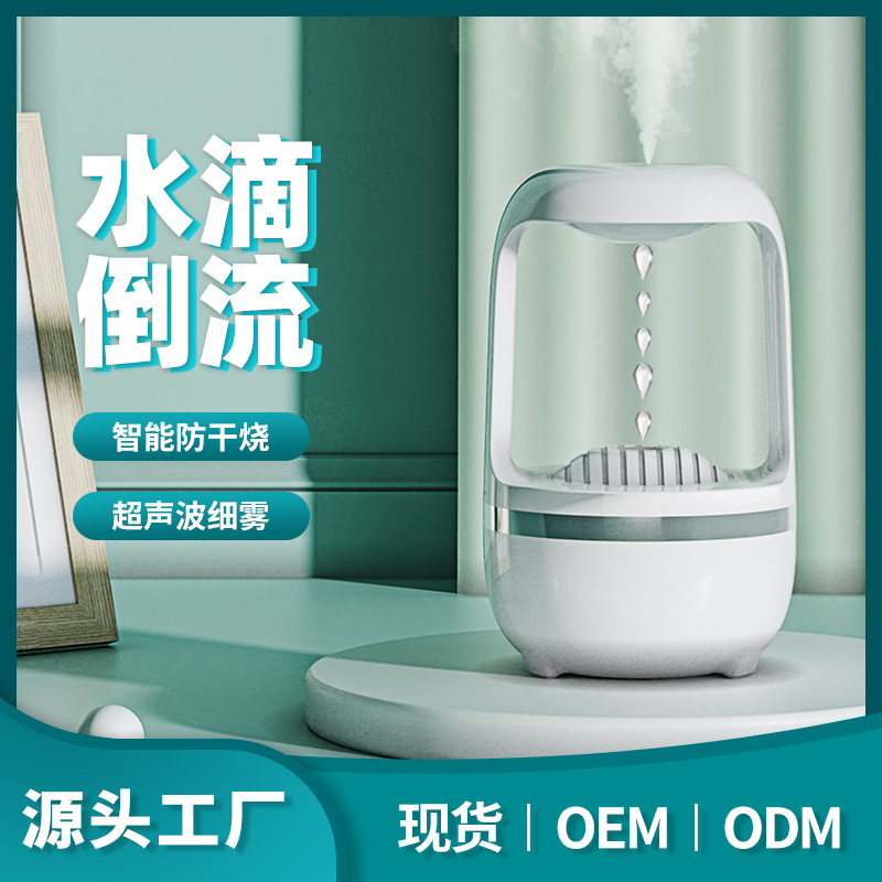 Anti-gravity humidifier household mute small desktop wholesale cross-border USB fog water drop backflow lamp