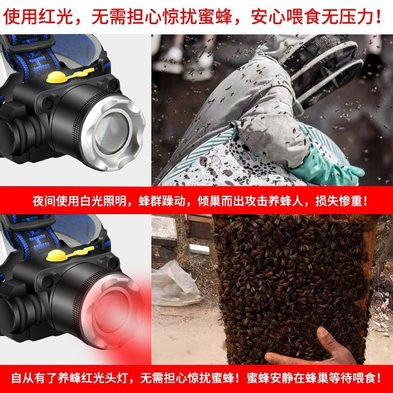 Nuevas luces de pesca para exteriores transfronterizas, luces de emergencia de larga duración, luces de pesca nocturna impermeables multifuncionales, luces portátiles para la cabeza