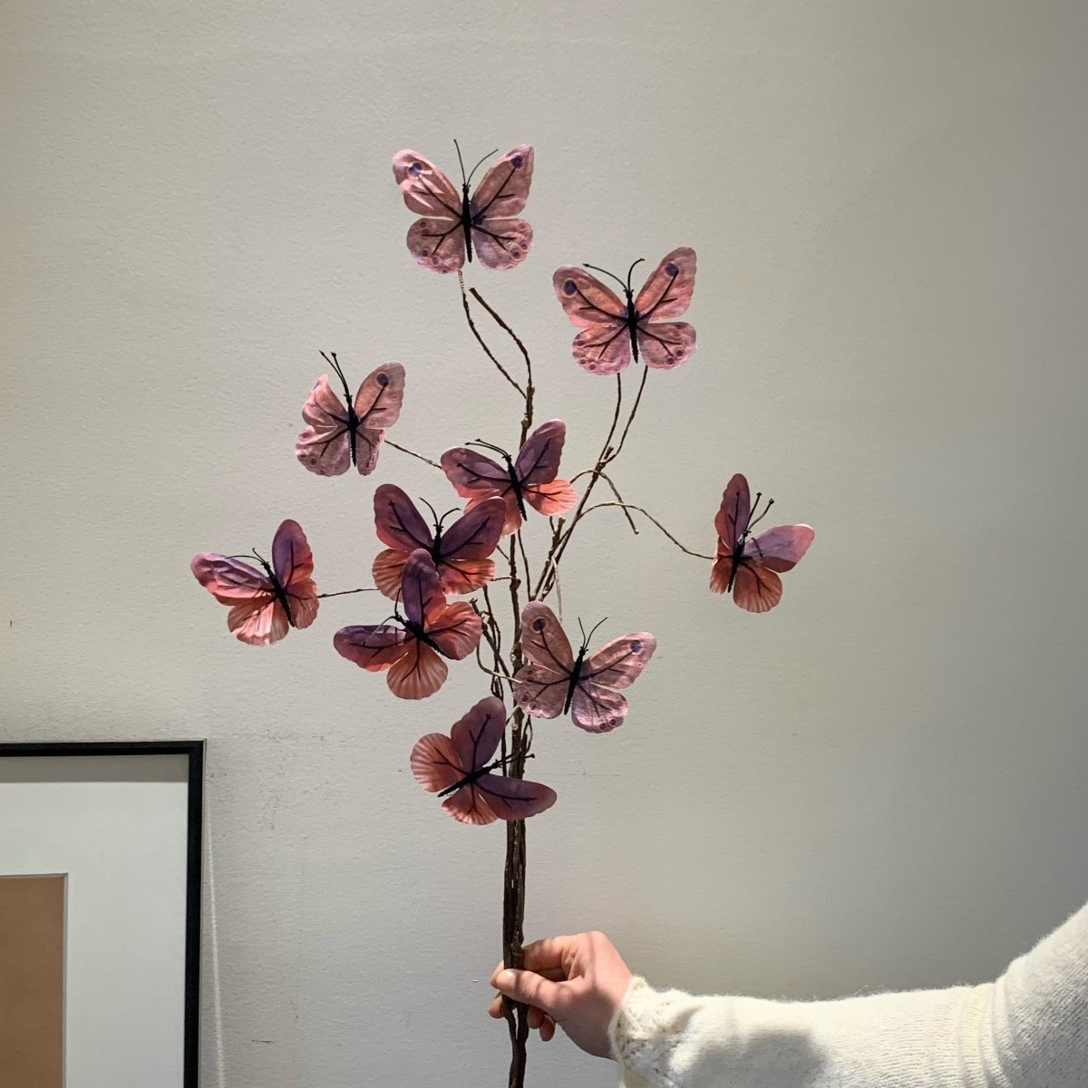 Nuevo estilo chino ramita muerta flor de mariposa decoración de flores falsas sala de estar decoración de escritorio arreglo floral casa de familia cafetería accesorios de decoración suave