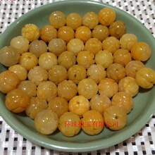 金丝玉莲花散珠黄龙玉圆珠莲花a货翡翠散珠diy新疆金丝黄玉莲花