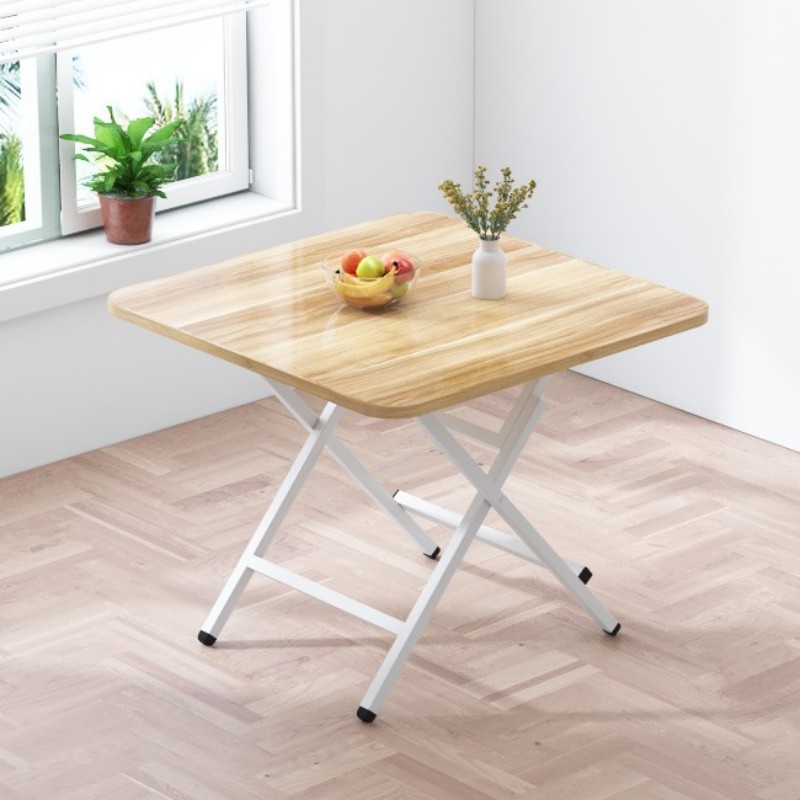 Mesa plegable, mesa de comedor casera, mesa de comedor portátil simple, mesa cuadrada de alquiler, mesa cuadrada simple de comedor