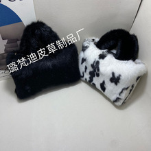 新款潮流雪兔毛手拎大容量包包 个性时尚手提包 雪兔毛方包