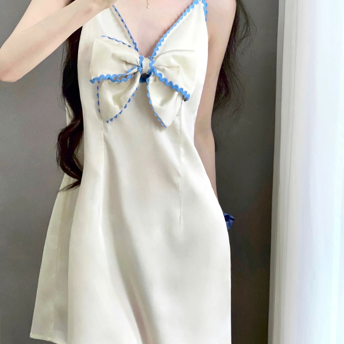 Verano nuevo vestido de pijama de mujer corta