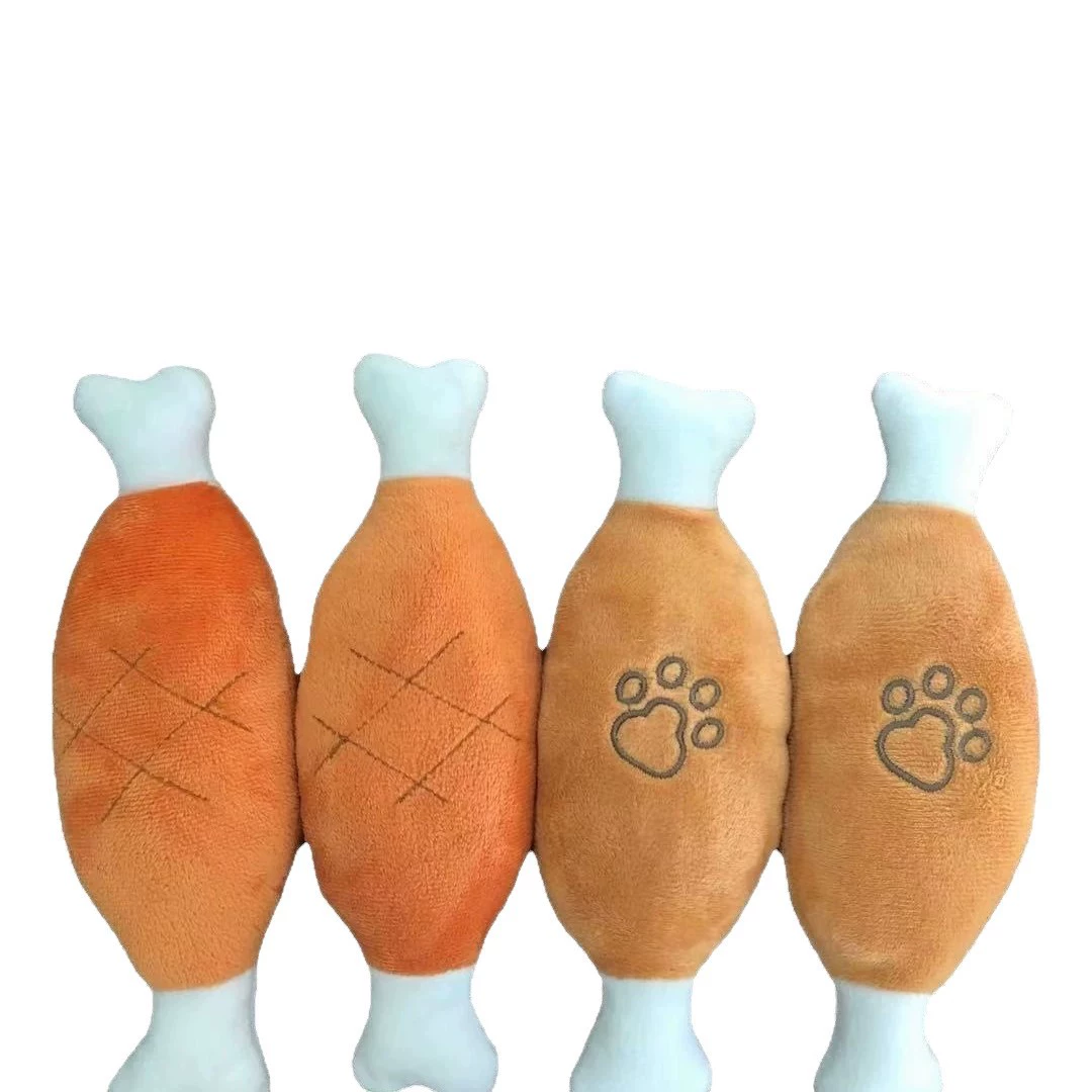 Plush interactive pet toy, sound‑making squeaker, training/play, 3 designs
